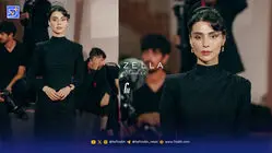 لاله مرزبان با استایل تمام مشکی ورساچه روی فرش قرمز ونیز