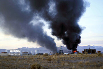 آتش‌سوزی هولناک در شهرک صنعتی عالی نسب بستان آباد