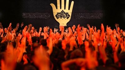 حضور فرزند یک‌ماهۀ شهید حملۀ صهیونیستی در شیرخوارگان حسینی + فیلم