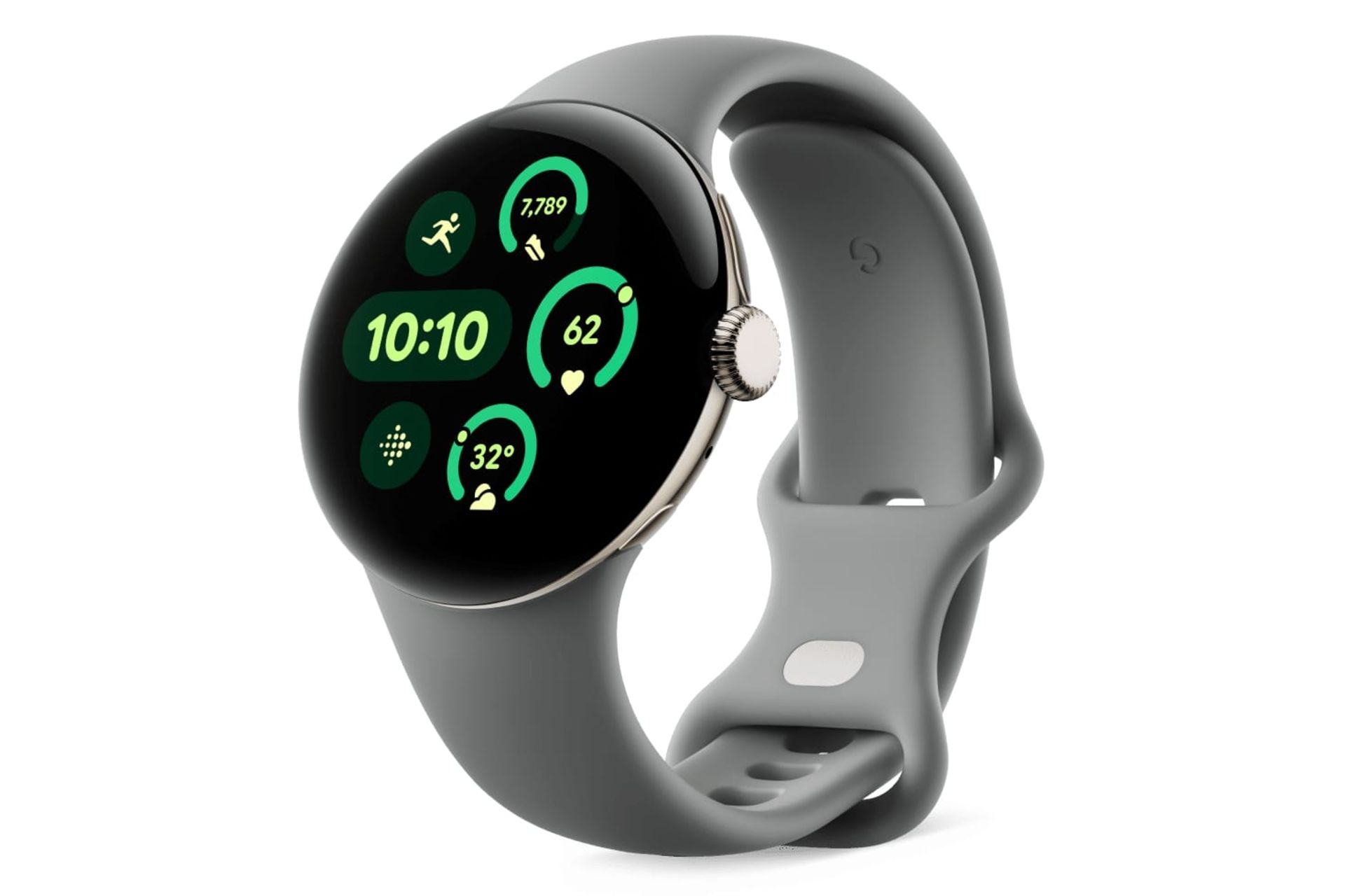 ساعت هوشمند پیکسل واچ 3 گوگل نسخه 41 میلیمتری طلایی با بند خاکستری / Google Pixel Watch 3 41mm