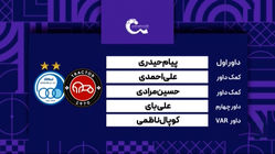 کارشناسی داوری دیدار تراکتور - استقلال