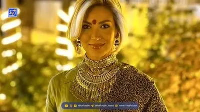 بیوگرافی مینا مختاری به سبک ملکه های هندی /  زن زیبای بهرام رادان در جشن سفارت هندبا خال هندی و زیباتر از آیشواریا