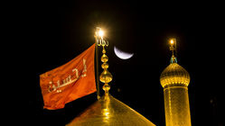 ماه کامل بر فراز حرم امام حسین (ع) + تصاویر