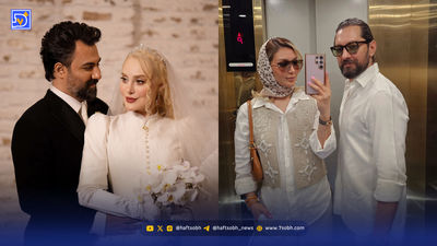 قاب عاشقانه جدید سام درخشانی نادر آوای باران و همسرش!