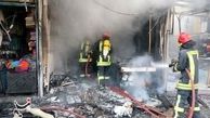 آتش‌سوزی در یک کارگاه چوب در جنوب تهران
