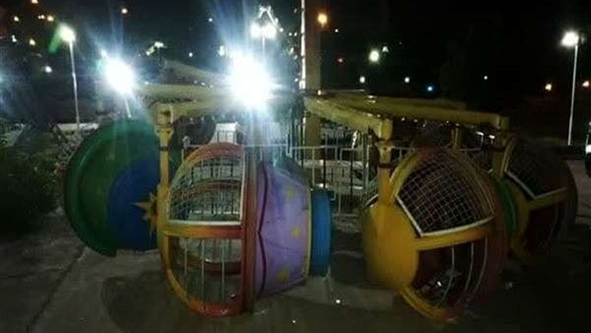 سقوط قطار شهربازی کرمان فاجعه آفرید